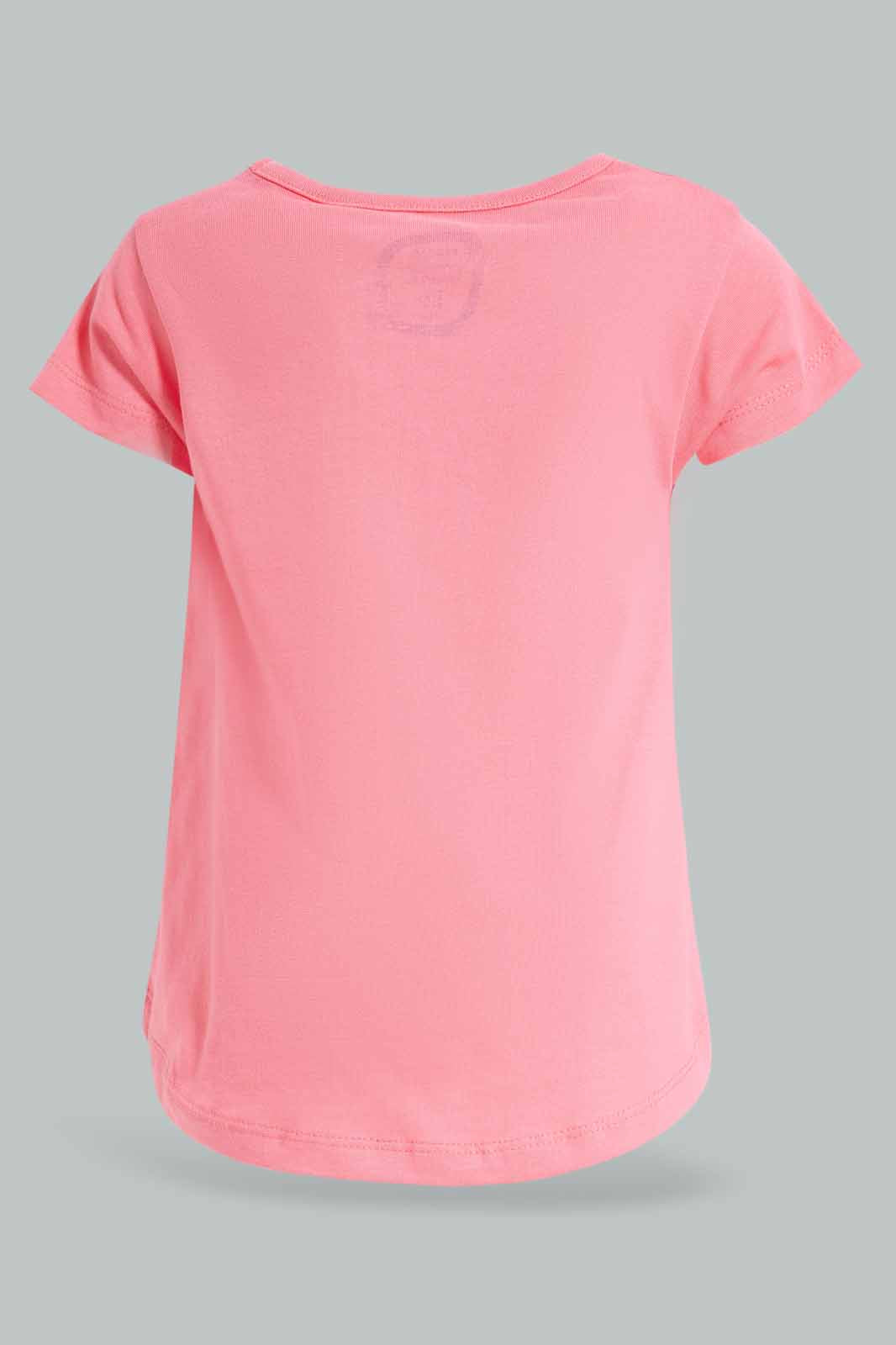 Redtag-Girls-Pink-Mummy-Print-T-Shirt-Category:T-Shirts,-Colour:Apricot,-Deals:New-In,-Dept:Girls,-Filter:Infant-Girls-(3-to-24-Mths),-ING-T-Shirts,-New-In-ING-APL,-Non-Sale,-S23A,-Section:Girls-(0-to-14Yrs),-TBL-Infant-Girls-
