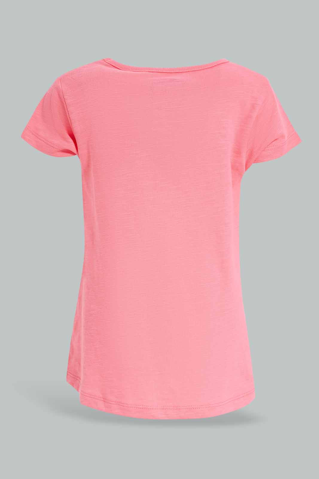 Redtag-Girls-Pink-Slub-T-Shirt-Category:T-Shirts,-Colour:Apricot,-Deals:New-In,-Dept:Girls,-Filter:Infant-Girls-(3-to-24-Mths),-ING-T-Shirts,-New-In-ING-APL,-Non-Sale,-S23A,-Section:Girls-(0-to-14Yrs),-TBL-Infant-Girls-