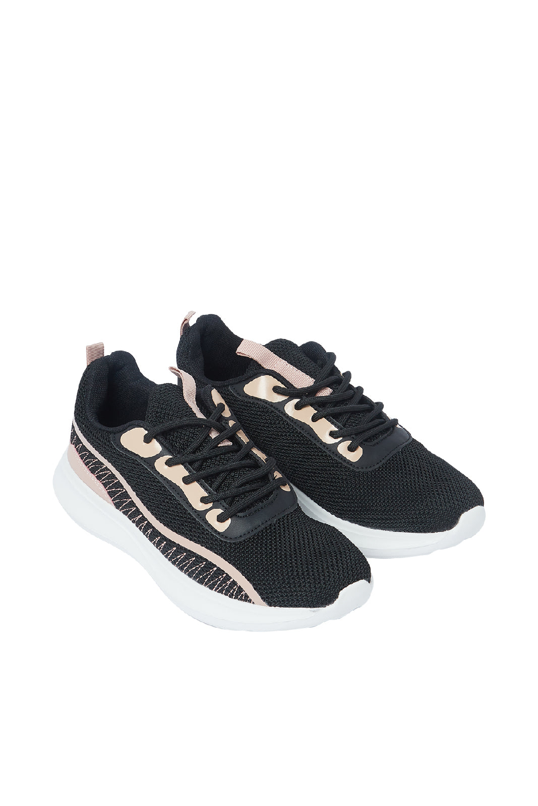Redtag-Black-Lace-Up-Trainer-Category:Trainers,-Colour:Black,-Deals:New-In,-Filter:Girls-Footwear-(5-to-14-Yrs),-GSR-Trainers,-N/A,-New-In-GSR-FOO,-Non-Sale,-S23A,-Section:Girls-(0-to-14Yrs)-Senior-Girls-5 to 14 Years