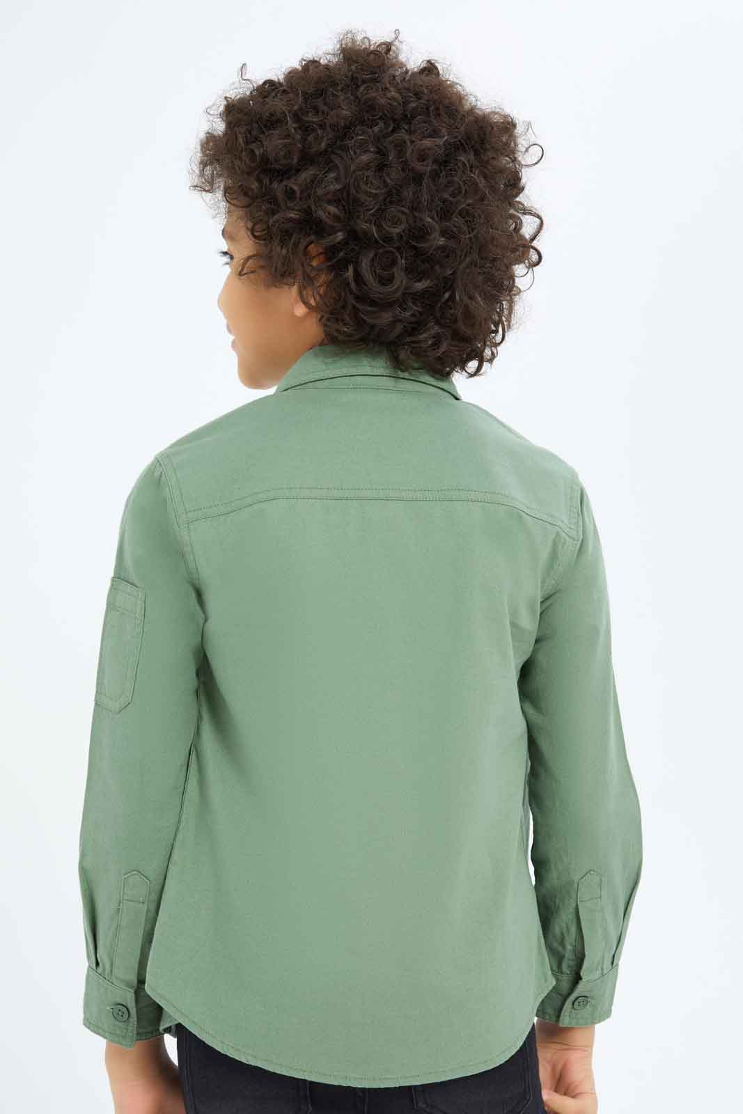 Redtag-Boys-Green-Shacket-And-Printed-T-Shirt-Set-BOY-Shirts,-Category:Shirts,-Colour:Green,-Deals:New-In,-Dept:Boys,-Filter:Boys-(2-to-8-Yrs),-New-In-BOY-APL,-Non-Sale,-S23A,-Section:Boys-(0-to-14Yrs)-Boys-2 to 8 Years