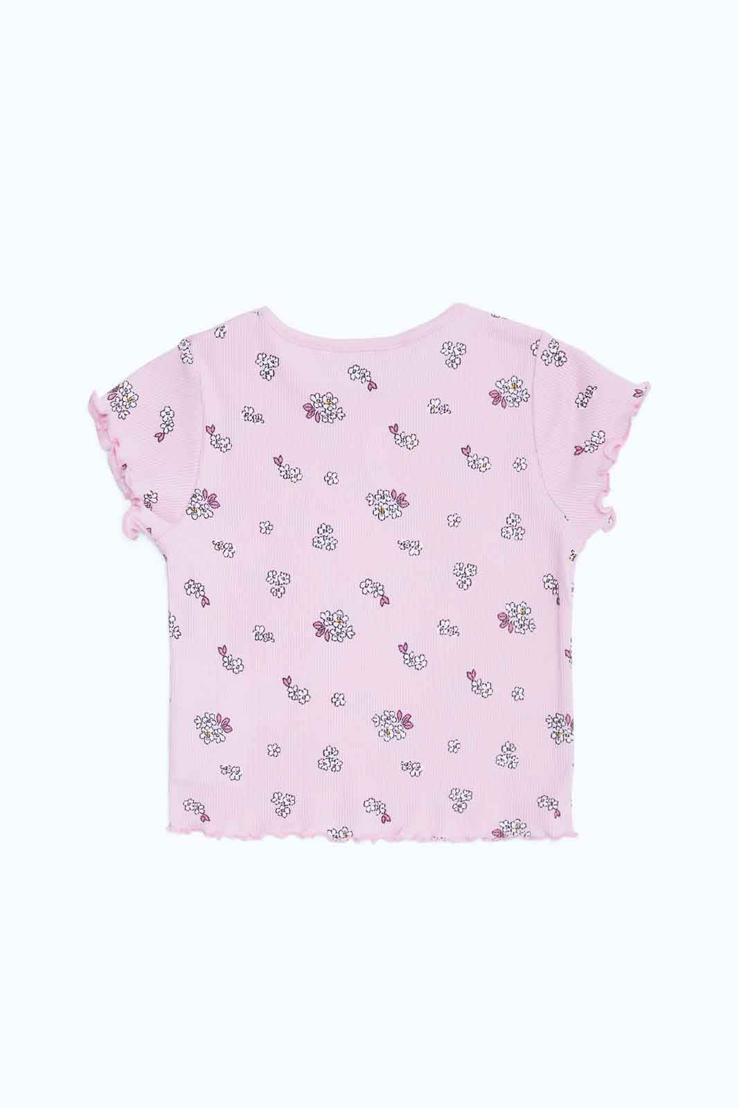 Redtag-Girls-Pink-Ribbed-Aop-T-Shirt-Category:T-Shirts,-Colour:Apricot,-Deals:New-In,-Dept:Girls,-Filter:Infant-Girls-(3-to-24-Mths),-ING-T-Shirts,-New-In-ING-APL,-Non-Sale,-S23B,-Section:Girls-(0-to-14Yrs)-Infant-Girls-3 to 24 Months