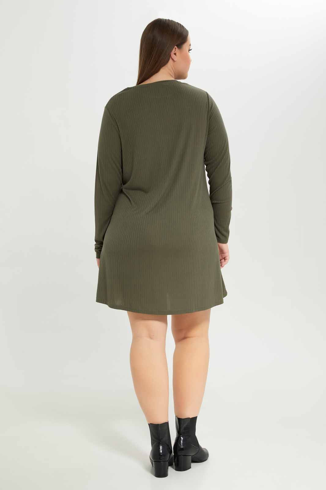 Redtag-Women-Olive-Ribbed-Tunk-Category:Tops,-Colour:Olive,-Deals:New-In,-Dept:Ladieswear,-Filter:Plus-Size,-LDP-Tops,-New-In-LDP-APL,-Non-Sale,-S23A,-Section:Women-Women's-