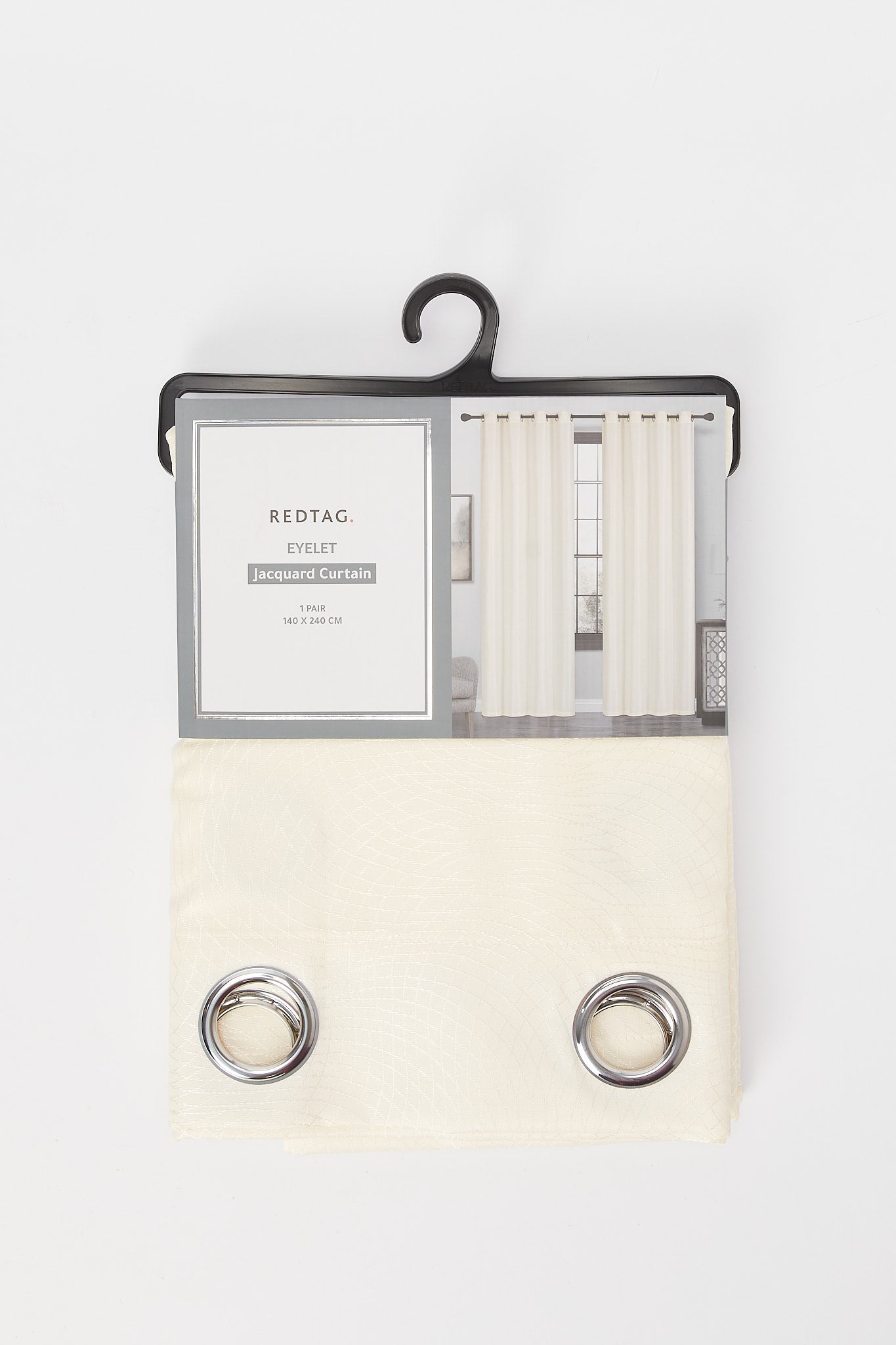 Redtag-Ivory-2-Piece-Curtain-With-Grommet-Category:Curtains,-Colour:Ivory,-Deals:New-In,-Dept:Home,-Filter:Home-Bedroom,-H1:HMW,-H2:BED,-H3:BCC,-H4:CUR,-HMW-BED-Curtains,-New-In-HMW-BED,-Non-Sale,-Packs,-S23B,-Season:S23B,-Section:Homewares,-Set:Set-of-2,-Style:ENTRY-Home-Bedroom-