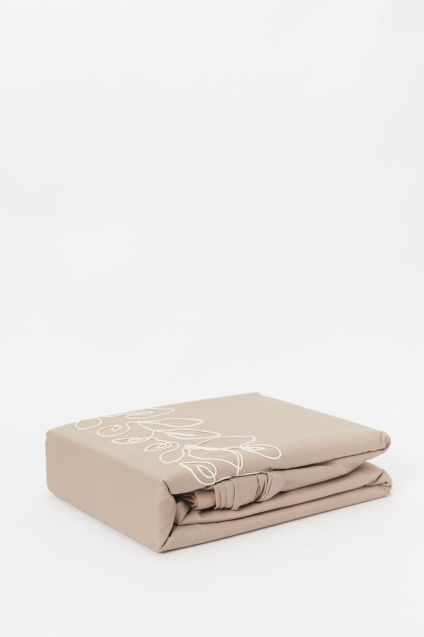 Redtag-Beige-Leaf-Embroidery-Duvet-Cover-Set-(King-Size)-Category:Duvet-Covers,-Colour:Beige,-Deals:New-In,-Dept:Home,-Filter:Home-Bedroom,-H1:HMW,-H2:BED,-H3:BLN,-H4:DVC,-HMW-BED-Duvet-Covers,-New-In-HMW-BED,-Non-Sale,-S23B,-Season:S23B,-Section:Homewares,-Style:EMBROIDERY-Home-Bedroom-