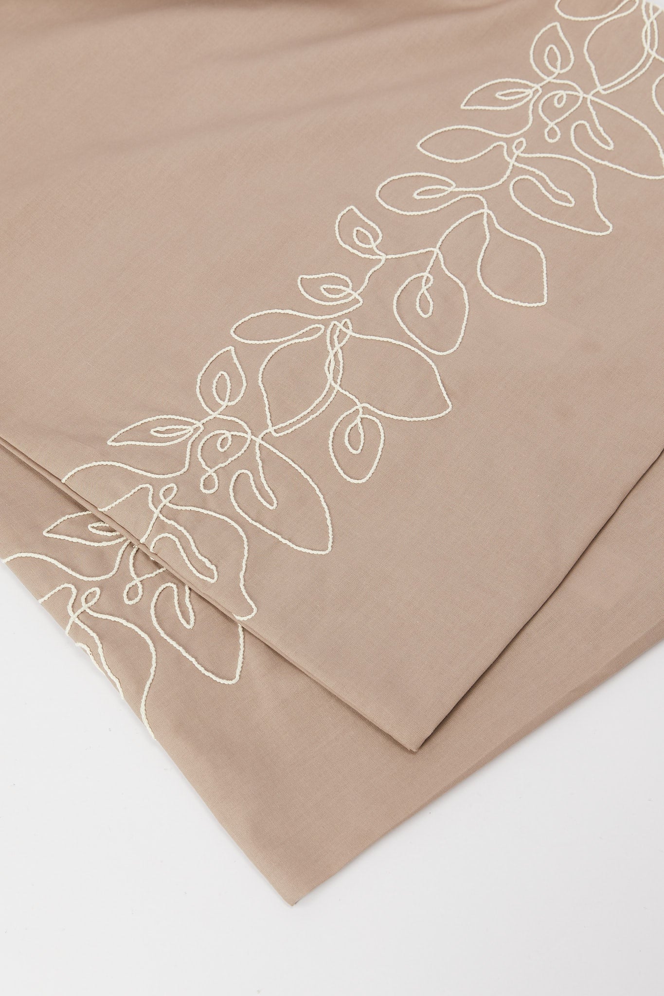 Redtag-Beige-Leaf-Embroidery-Duvet-Cover-Set-(King-Size)-Category:Duvet-Covers,-Colour:Beige,-Deals:New-In,-Dept:Home,-Filter:Home-Bedroom,-H1:HMW,-H2:BED,-H3:BLN,-H4:DVC,-HMW-BED-Duvet-Covers,-New-In-HMW-BED,-Non-Sale,-S23B,-Season:S23B,-Section:Homewares,-Style:EMBROIDERY-Home-Bedroom-
