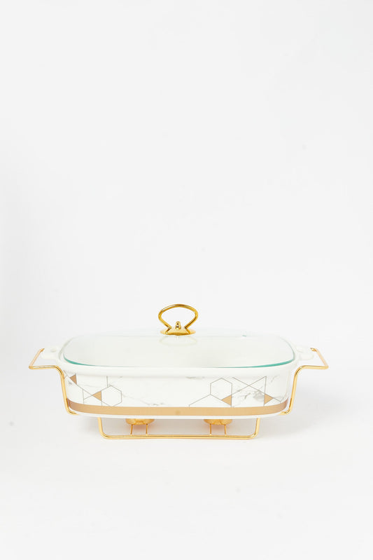 Redtag-Gold-Rectangle-Food-Wormer-Marble-Finish-Category:Servewares,-Colour:Gold,-Deals:New-In,-Dept:Home,-Filter:Home-Dining,-H1:HMW,-H2:DIN,-H3:SEW,-H4:SSI,-HMW-DIN-Serveware,-New-In-HMW-DIN,-Non-Sale,-S23B,-Season:S23B,-Section:Homewares-Home-Dining-