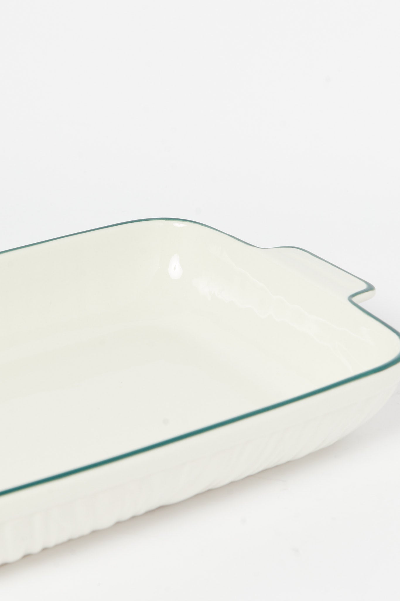 Redtag-White-Porcelain-Embossed-Rectangle-Dish-With-Teal-Border-Category:Servewares,-Colour:White,-Deals:New-In,-Dept:Home,-Filter:Home-Dining,-H1:HMW,-H2:DIN,-H3:SEW,-H4:SSI,-HMW-DIN-Serveware,-New-In-HMW-DIN,-Non-Sale,-S23B,-Season:S23B,-Section:Homewares-Home-Dining-