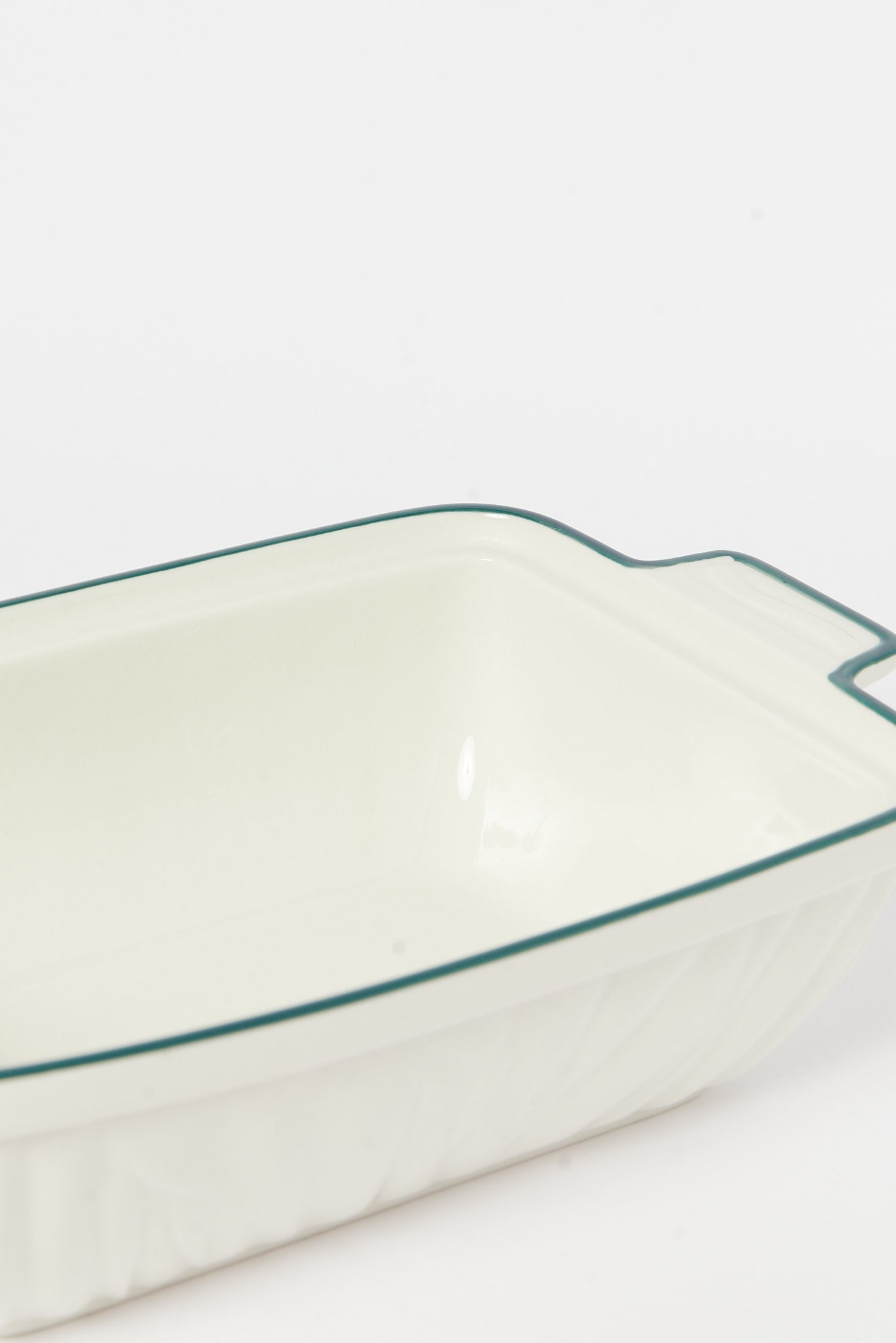 Redtag-White-Porcelain-Embossed-Rectangle-Dish-With-Teal-Border-Category:Servewares,-Colour:White,-Deals:New-In,-Dept:Home,-Filter:Home-Dining,-H1:HMW,-H2:DIN,-H3:SEW,-H4:SSI,-HMW-DIN-Serveware,-New-In-HMW-DIN,-Non-Sale,-S23B,-Season:S23B,-Section:Homewares-Home-Dining-