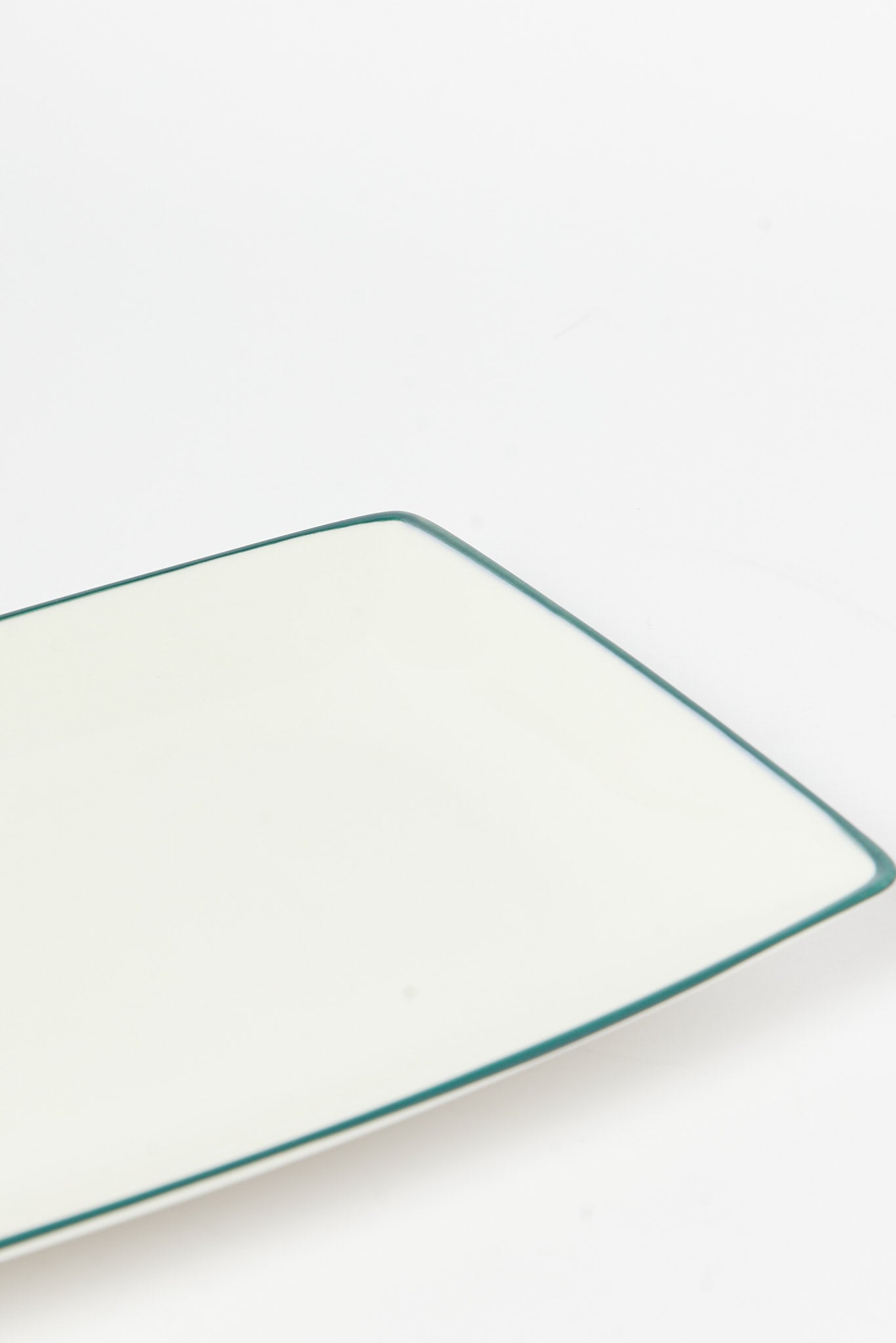 Redtag-White-Porcelain-Embossed-Rectangle-Platter-With-Teal-Border-Category:Plates,-Colour:White,-Deals:New-In,-Dept:Home,-Filter:Home-Dining,-H1:HMW,-H2:DIN,-H3:SEW,-H4:SSI,-HMW-DIN-Serveware,-New-In-HMW-DIN,-Non-Sale,-S23B,-Season:S23B,-Section:Homewares-Home-Dining-