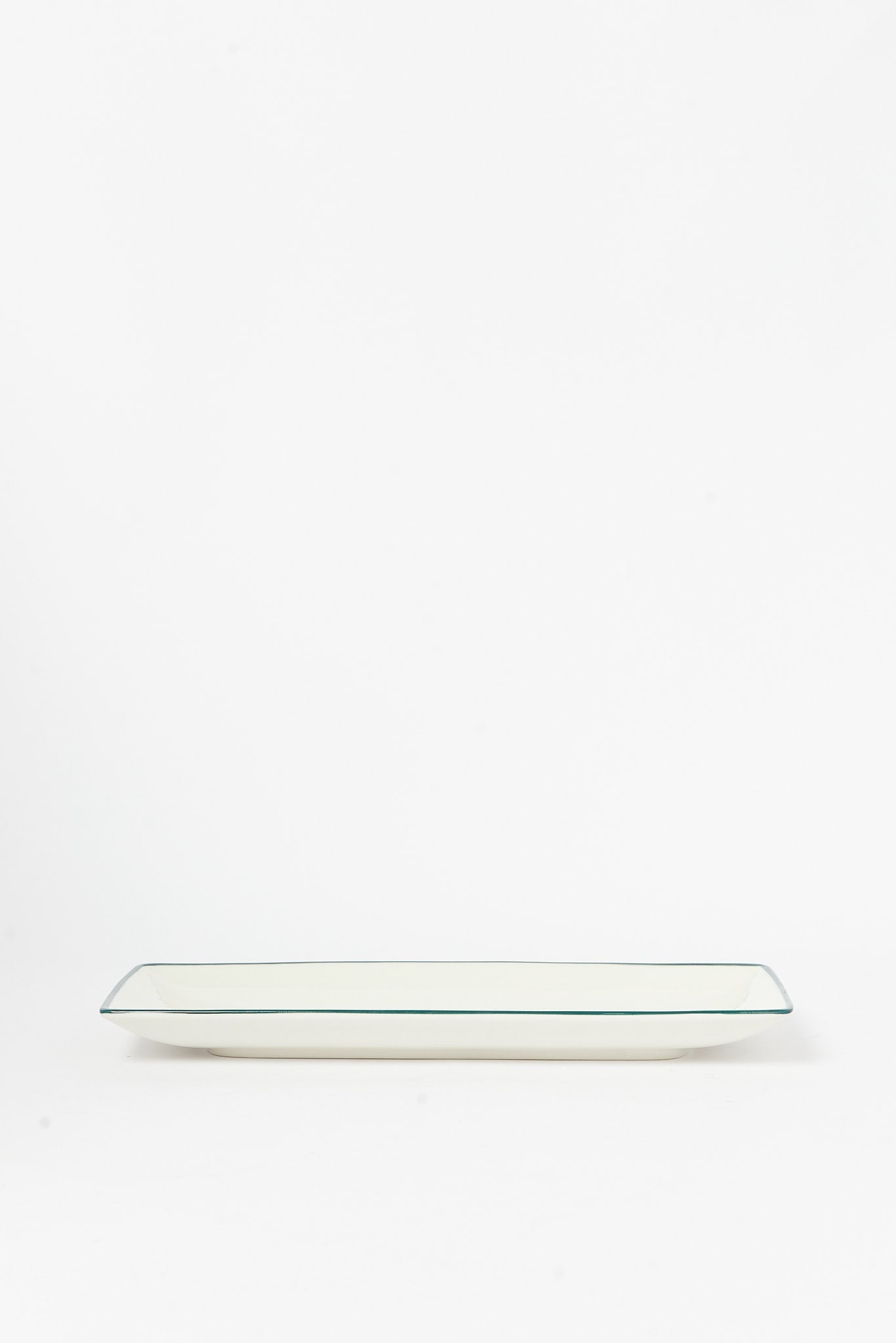 Redtag-White-Porcelain-Embossed-Rectangle-Platter-With-Teal-Border-Category:Plates,-Colour:White,-Deals:New-In,-Dept:Home,-Filter:Home-Dining,-H1:HMW,-H2:DIN,-H3:SEW,-H4:SSI,-HMW-DIN-Serveware,-New-In-HMW-DIN,-Non-Sale,-S23B,-Season:S23B,-Section:Homewares-Home-Dining-