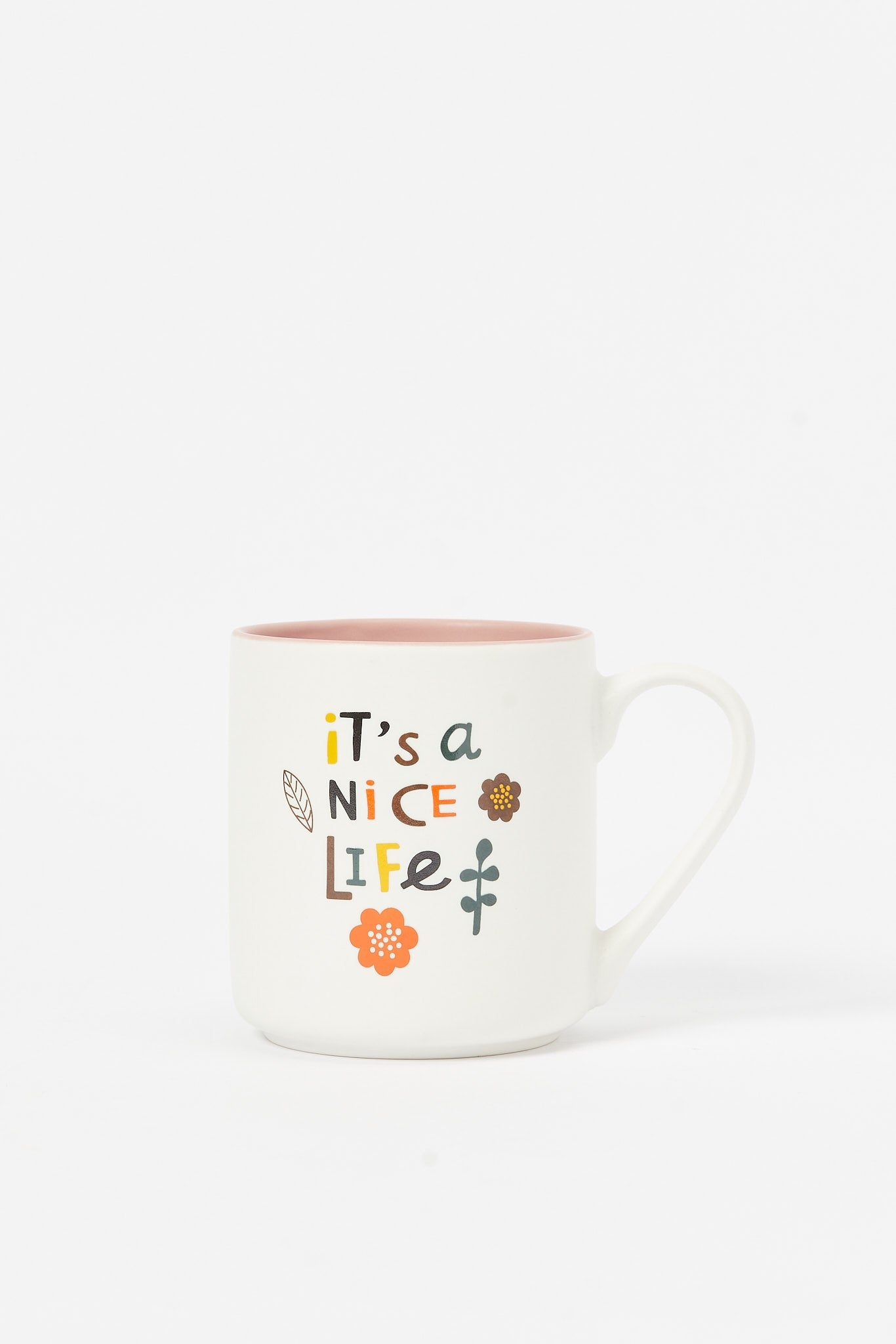Redtag-Assorted-It'S-A-Nice-Life-Mug-Category:Cups-&-Mugs,-Colour:Pink,-Deals:New-In,-Dept:Home,-Filter:Home-Dining,-HMW-DIN-Crockery,-New-In-HMW-DIN,-Non-Sale,-S23B,-Section:Homewares-Home-Dining-