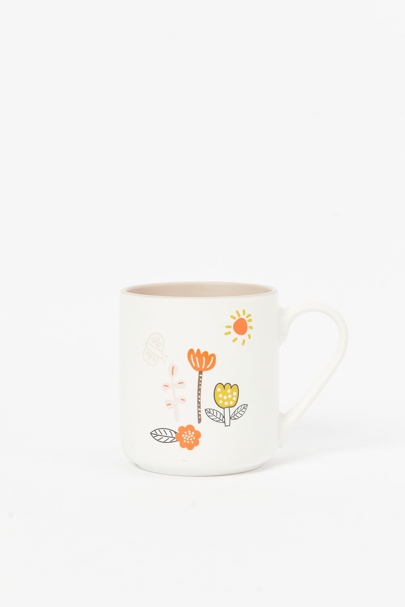 Redtag-Grey-Floral-Mug-Category:Cups-&-Mugs,-Colour:Grey,-Deals:New-In,-Dept:Home,-Filter:Home-Dining,-HMW-DIN-Crockery,-New-In-HMW-DIN,-Non-Sale,-S23B,-Section:Homewares-Home-Dining-