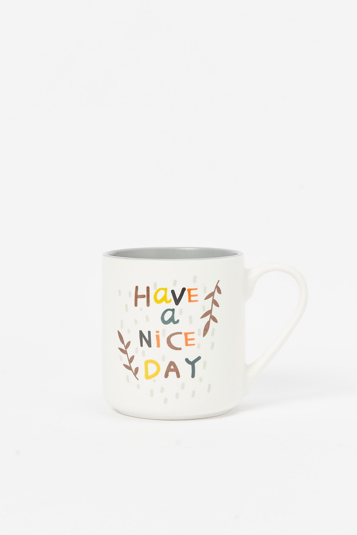 Redtag-Grey-Have-A-Nice-Day-Mug-Category:Cups-&-Mugs,-Colour:Grey,-Deals:New-In,-Dept:Home,-Filter:Home-Dining,-HMW-DIN-Crockery,-New-In-HMW-DIN,-Non-Sale,-S23B,-Section:Homewares-Home-Dining-
