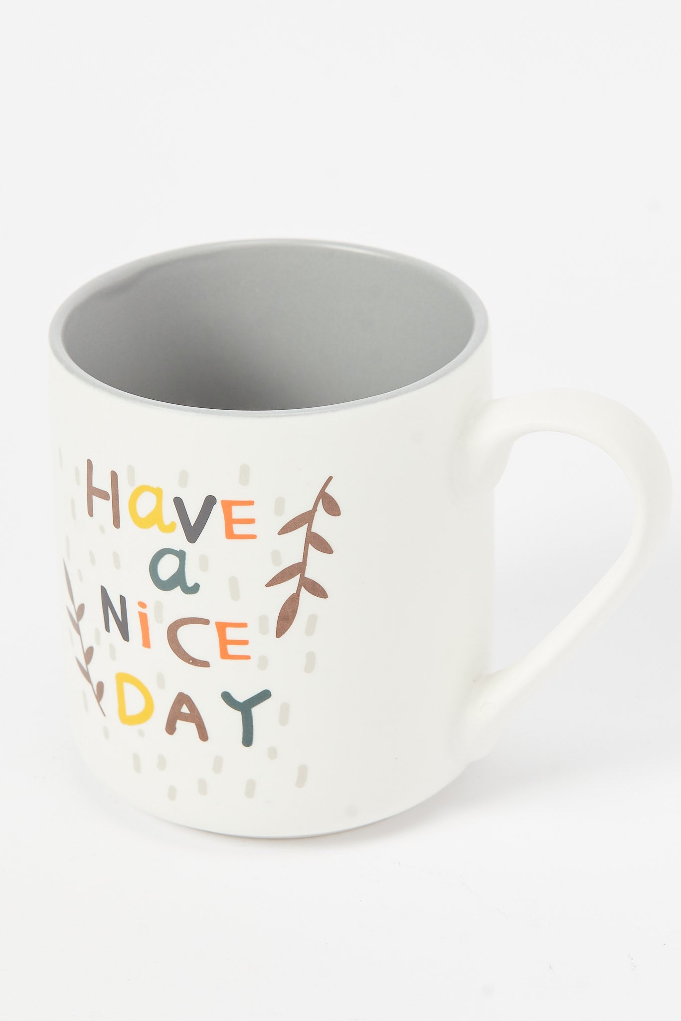 Redtag-Grey-Have-A-Nice-Day-Mug-Category:Cups-&-Mugs,-Colour:Grey,-Deals:New-In,-Dept:Home,-Filter:Home-Dining,-HMW-DIN-Crockery,-New-In-HMW-DIN,-Non-Sale,-S23B,-Section:Homewares-Home-Dining-