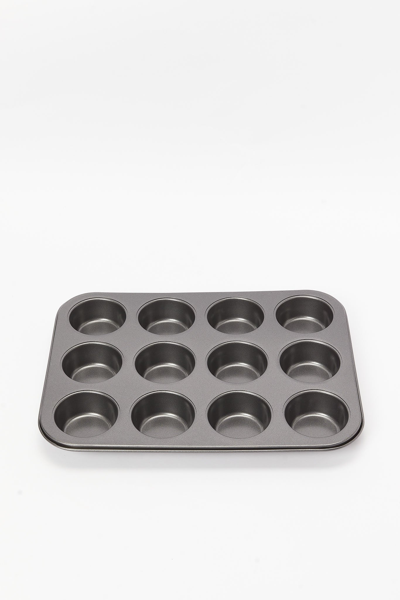 Redtag-Grey-12Cups-Muffin-Pan-Category:Bakeware,-Colour:Grey,-Deals:New-In,-Dept:Home,-Filter:Home-Dining,-HMW-DIN-Cookware,-New-In-HMW-DIN,-Non-Sale,-S23B,-Section:Homewares-Home-Dining-