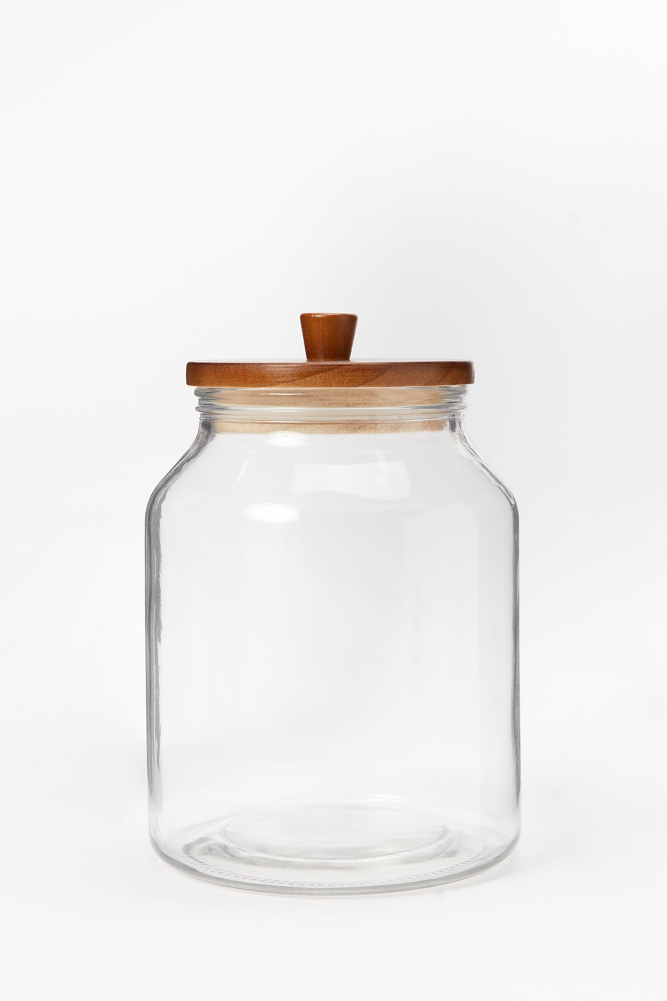 Redtag-Clear-Glass-Canister-With-Wooden-Lid-(Large)-Category:Bakeware,-Colour:White,-Deals:New-In,-Filter:Home-Dining,-HMW-DIN-Storage,-New-In-HMW-DIN,-Non-Sale,-S23B,-Section:Homewares-Home-Dining-