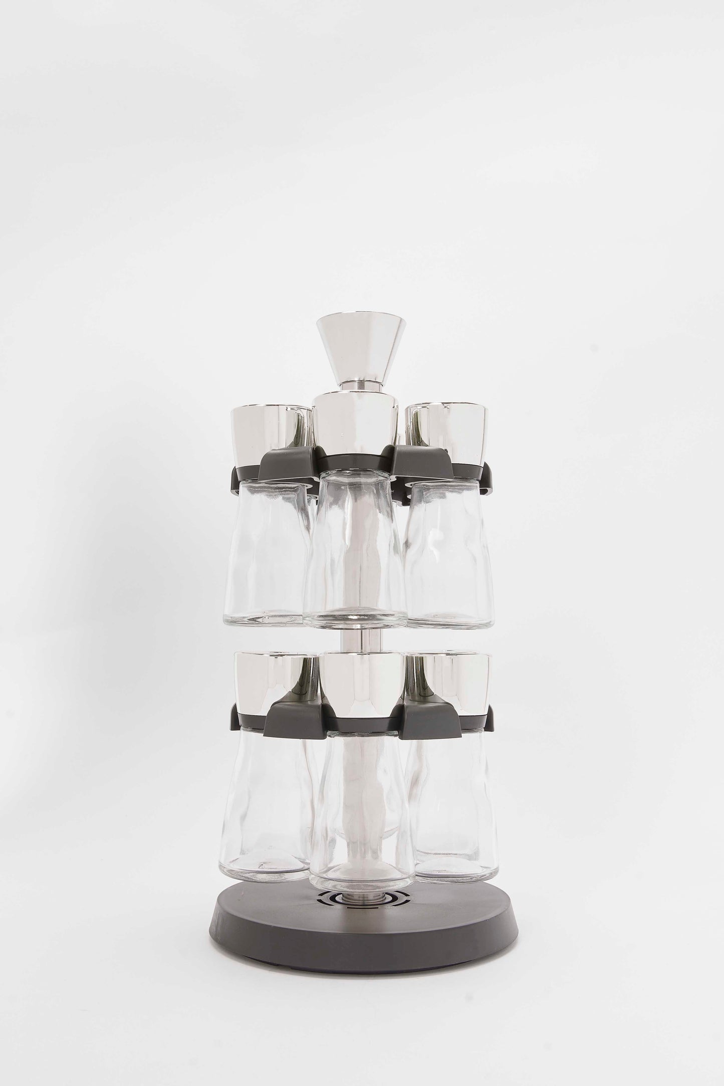Redtag-Clear-Glass-Spice-Set-With-Plastic-Rack-(13-Piece)-Category:Bakeware,-Colour:Black,-Deals:New-In,-Filter:Home-Dining,-HMW-DIN-Storage,-New-In-HMW-DIN,-Non-Sale,-S23B,-Section:Homewares-Home-Dining-