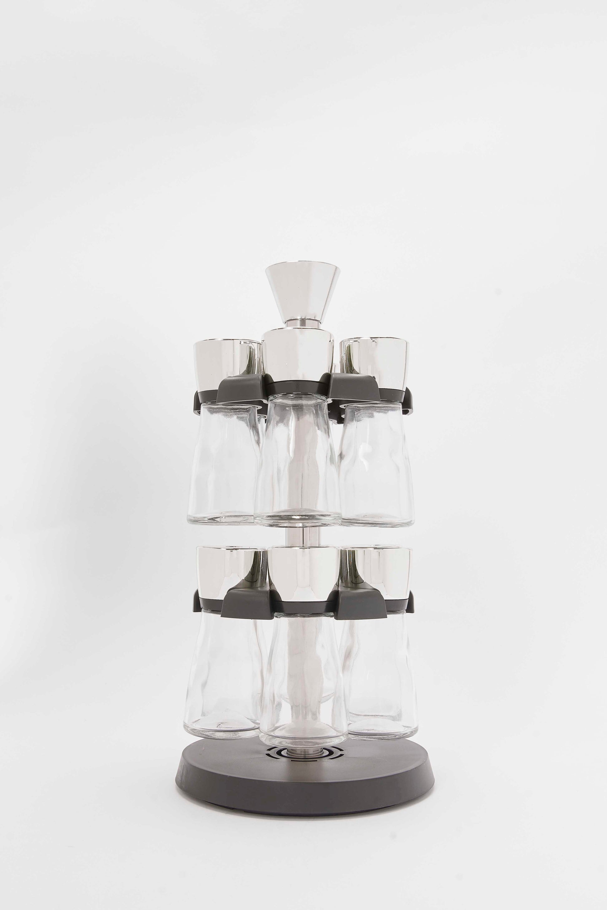 Redtag-Clear-Glass-Spice-Set-With-Plastic-Rack-(13-Piece)-Category:Bakeware,-Colour:Black,-Deals:New-In,-Filter:Home-Dining,-HMW-DIN-Storage,-New-In-HMW-DIN,-Non-Sale,-S23B,-Section:Homewares-Home-Dining-