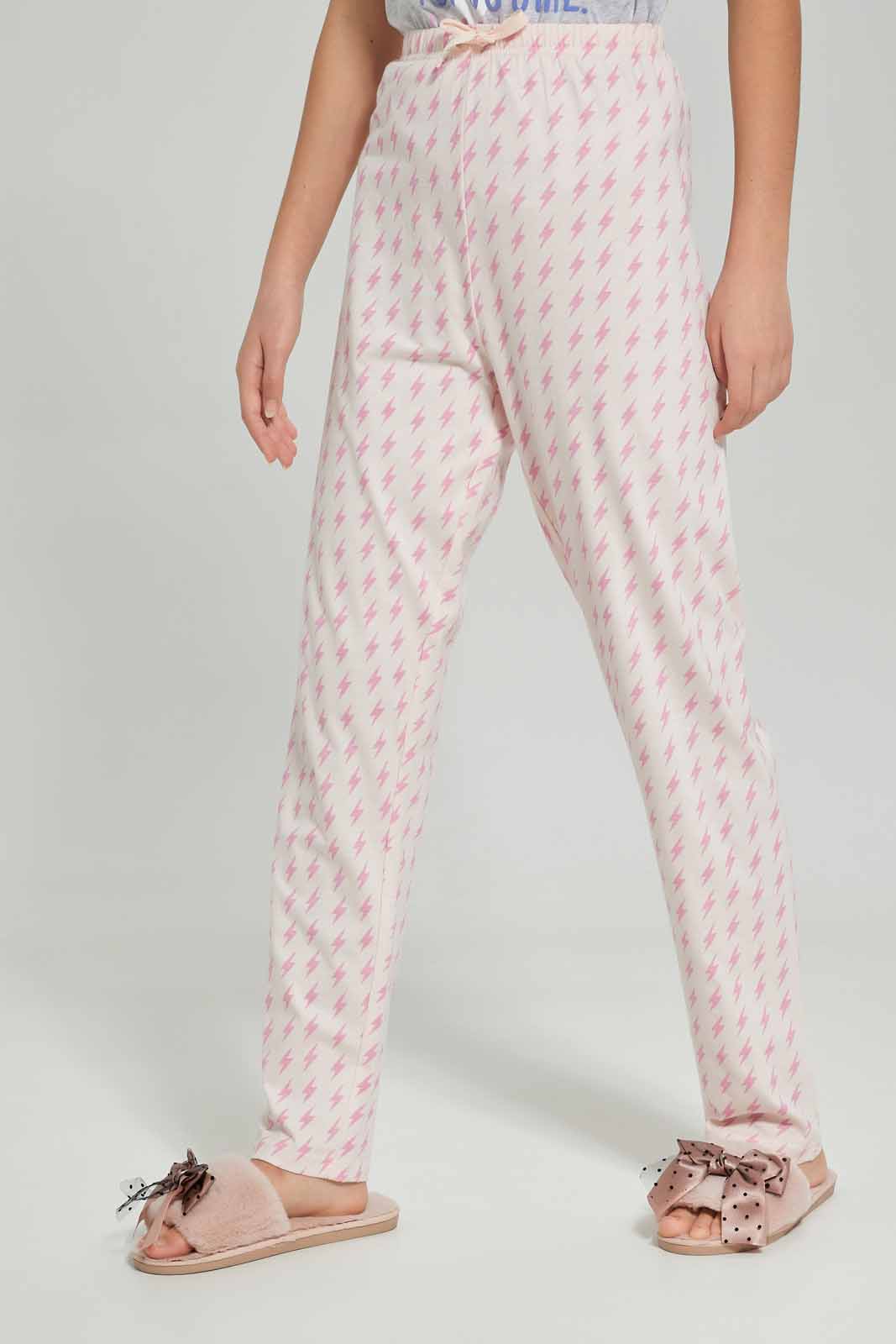 Redtag-Girls-Grey-Melange-Pajama-Sets-Category:Pyjama-Sets,-Colour:Grey,-Deals:New-In,-Dept:Girls,-Filter:Senior-Girls-(8-to-14-Yrs),-GSR-Pyjama-Sets,-New-In-GSR-APL,-Non-Sale,-S23A,-Section:Girls-(0-to-14Yrs)-Senior-Girls-9 to 14 Years