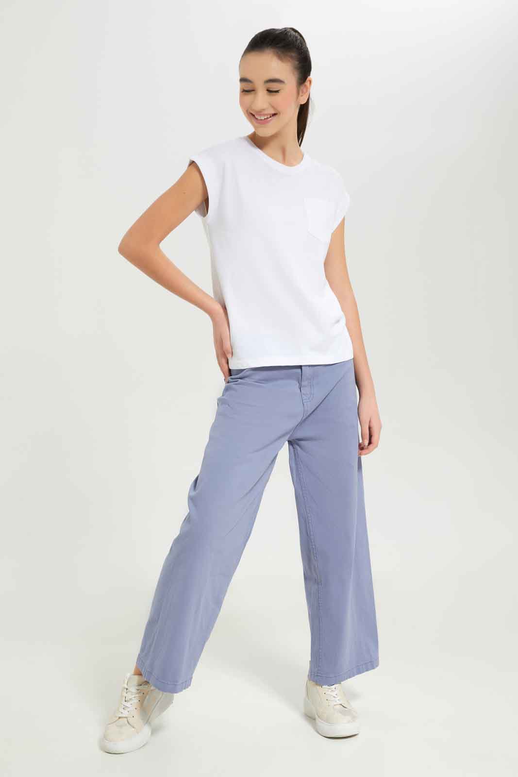 Redtag-Girls-Blue-Wideleg-Pants-Category:Jeans,-Colour:Blue,-Deals:New-In,-Dept:Girls,-Filter:Senior-Girls-(8-to-14-Yrs),-GSR-Jeans,-New-In-GSR-APL,-Non-Sale,-S23A,-Section:Girls-(0-to-14Yrs)-Senior-Girls-9 to 14 Years