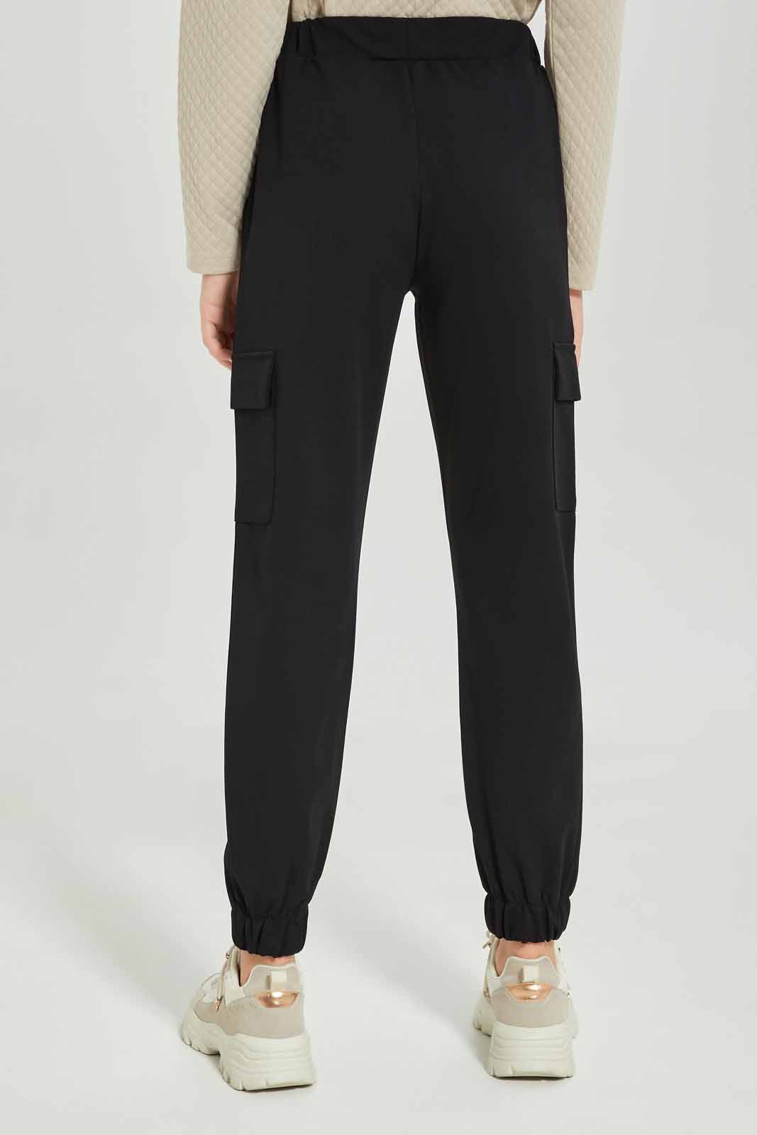 Redtag-Girls-Black-Cargo-Pocket-Knitted-Jogger-Category:Trousers,-Colour:Black,-Deals:New-In,-Dept:Girls,-Filter:Senior-Girls-(8-to-14-Yrs),-GSR-Trousers,-New-In-GSR-APL,-Non-Sale,-S23A,-Section:Girls-(0-to-14Yrs),-VLM-Senior-Girls-9 to 14 Years