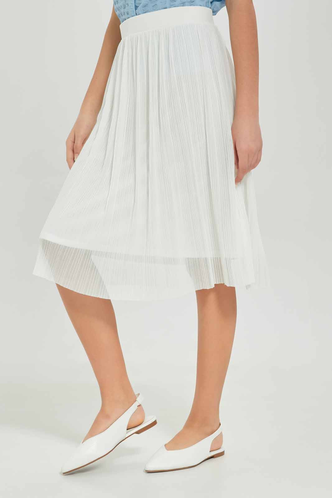 Redtag-Girls-White-Pleated-Skirts-Category:Skirts,-Colour:White,-Deals:New-In,-Dept:Girls,-Filter:Senior-Girls-(8-to-14-Yrs),-GSR-Skirts,-New-In-GSR-APL,-Non-Sale,-S23A,-Section:Girls-(0-to-14Yrs)-Senior-Girls-9 to 14 Years