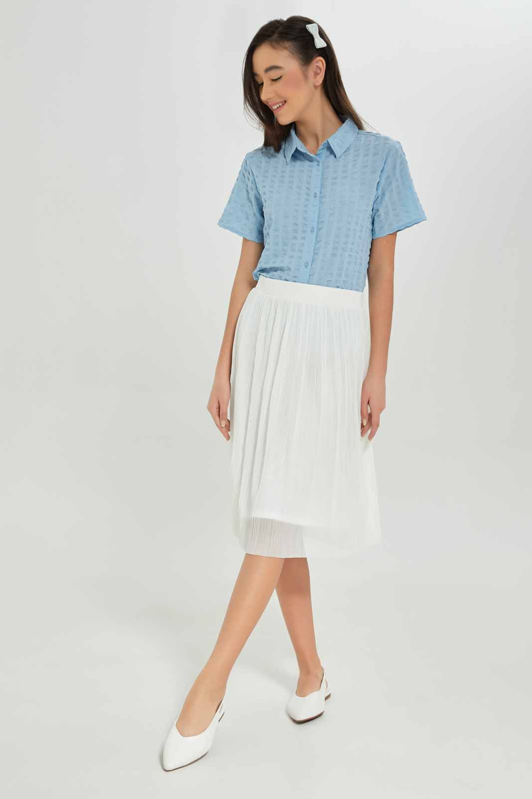 Redtag-Girls-White-Pleated-Skirts-Category:Skirts,-Colour:White,-Deals:New-In,-Dept:Girls,-Filter:Senior-Girls-(8-to-14-Yrs),-GSR-Skirts,-New-In-GSR-APL,-Non-Sale,-S23A,-Section:Girls-(0-to-14Yrs)-Senior-Girls-9 to 14 Years