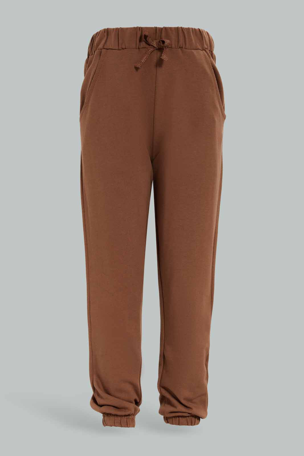 Redtag-Girls-Brown-Jogger-Category:Joggers,-Colour:Brown,-Deals:New-In,-Dept:Girls,-Filter:Girls-(2-to-8-Yrs),-GIR-Joggers,-New-In-GIR-APL,-Non-Sale,-S23A,-Section:Girls-(0-to-14Yrs),-TBL-Girls-2 to 8 Years