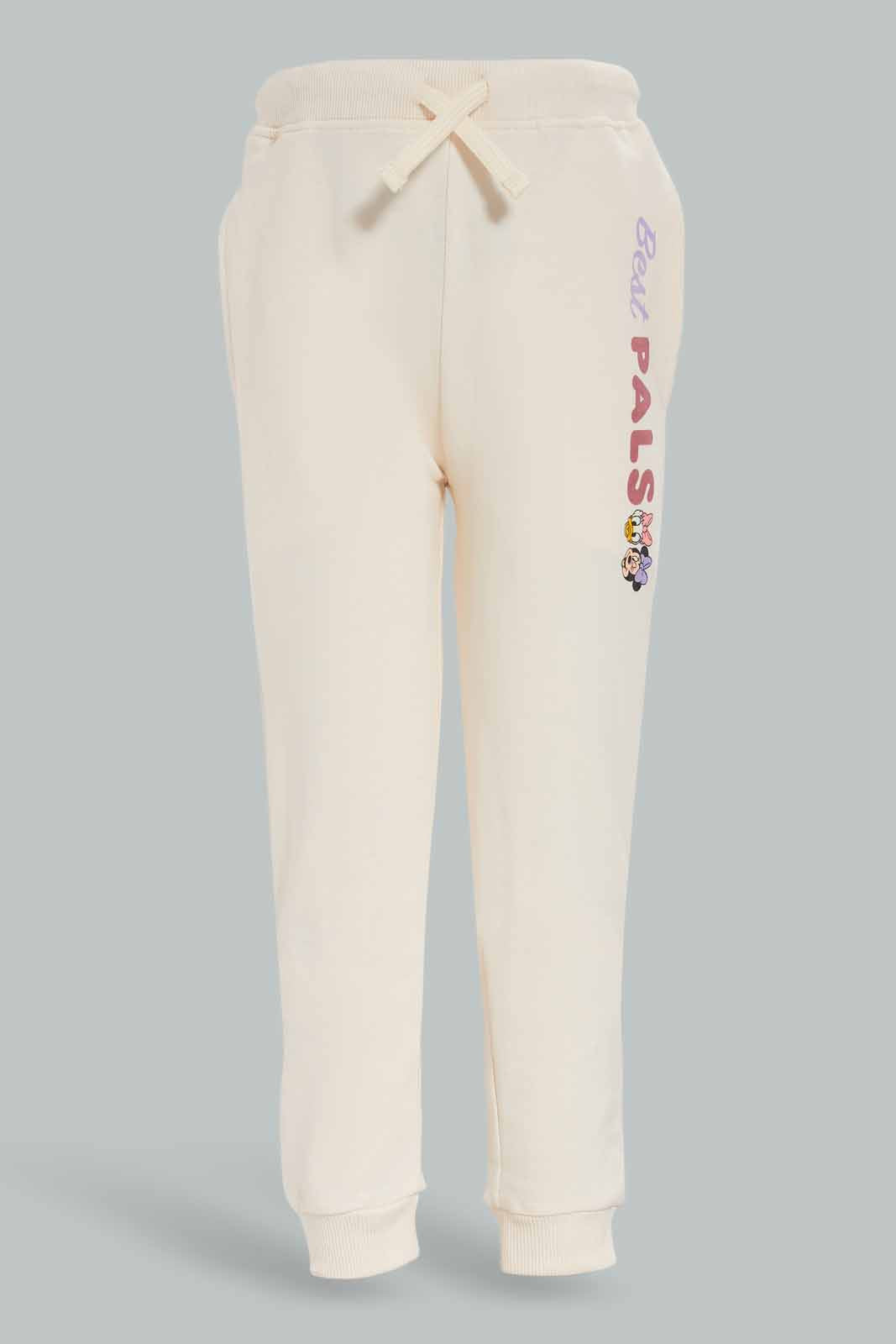 Redtag-Girls-Beige-Minnie-&-Friends-Jogger-Category:Joggers,-CHA,-Colour:Beige,-Deals:New-In,-Dept:Girls,-Filter:Girls-(2-to-8-Yrs),-GIR-Joggers,-New-In-GIR-APL,-Non-Sale,-S23A,-Section:Girls-(0-to-14Yrs),-TBL-Girls-2 to 8 Years