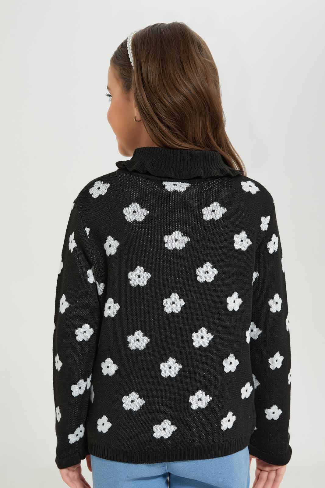 Redtag-Girls-Black-Pullover-Category:Pullovers,-Colour:Black,-Deals:New-In,-Dept:Girls,-Filter:Girls-(2-to-8-Yrs),-GIR-Pullovers,-New-In-GIR-APL,-Non-Sale,-S23A,-Section:Girls-(0-to-14Yrs),-TBL-Girls-2 to 8 Years