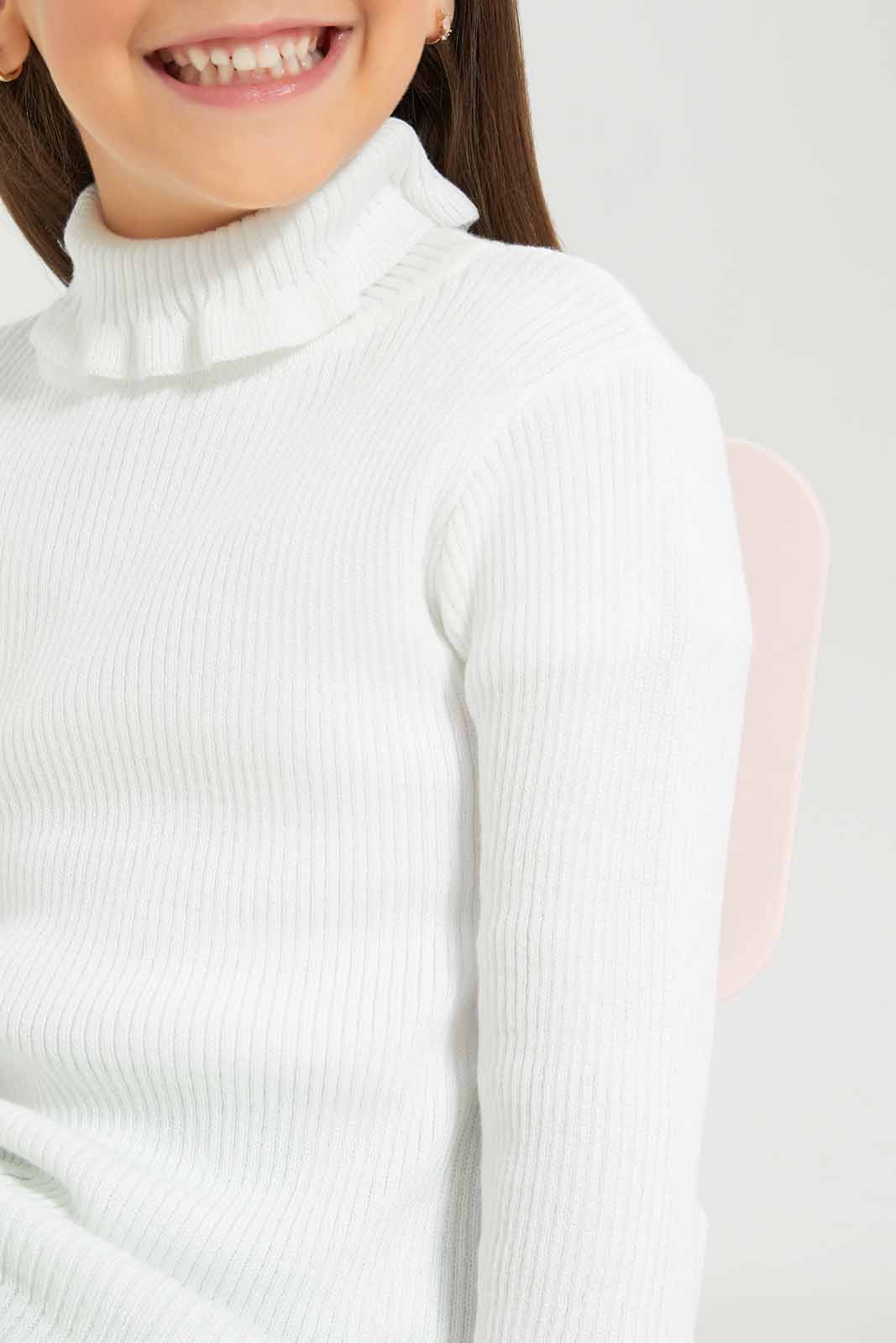 Redtag-Girls-White-Pullover-Category:Pullovers,-Colour:White,-Deals:New-In,-Dept:Girls,-Filter:Girls-(2-to-8-Yrs),-GIR-Pullovers,-New-In-GIR-APL,-Non-Sale,-S23A,-Section:Girls-(0-to-14Yrs),-TBL-Girls-2 to 8 Years