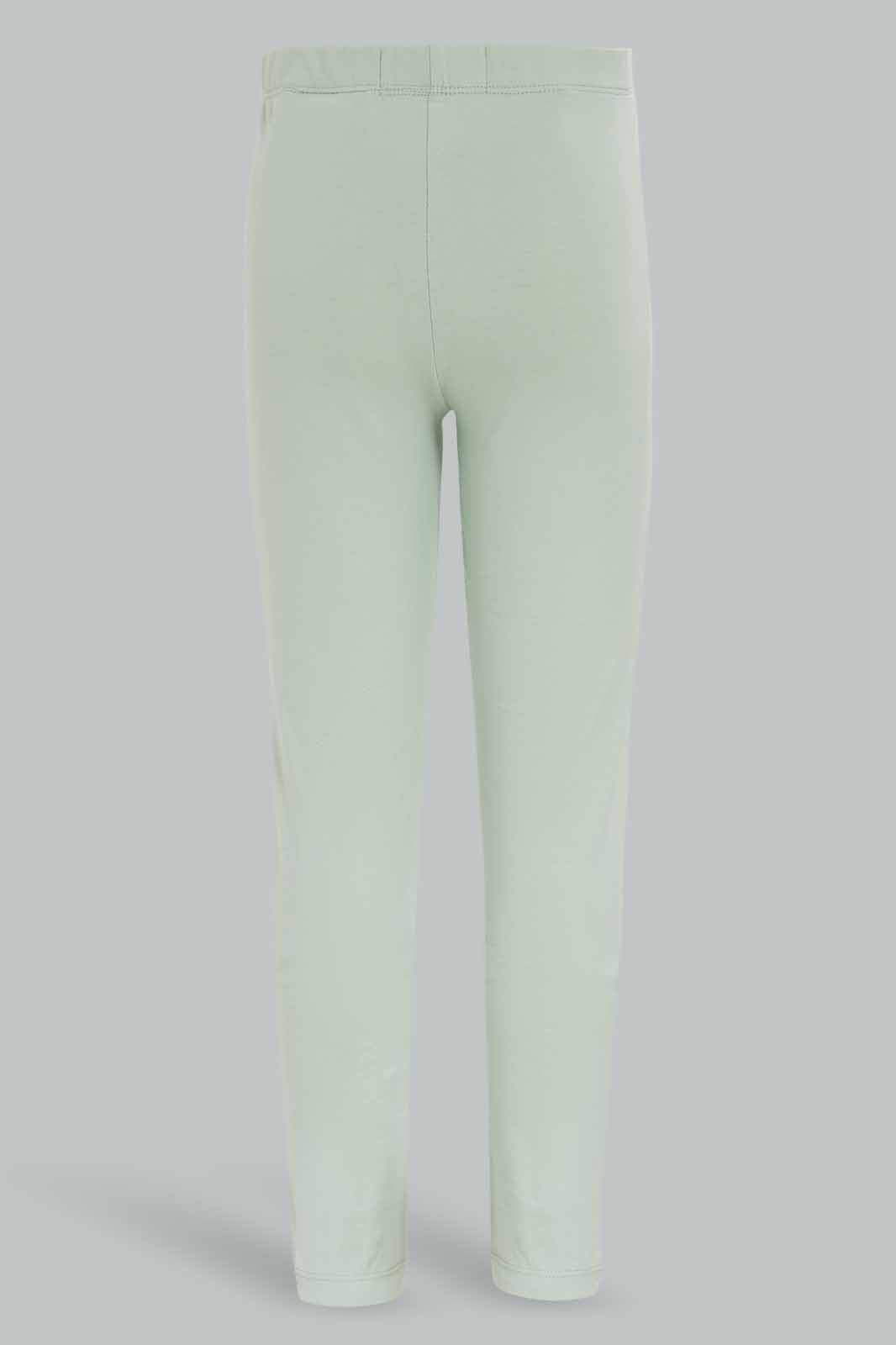 Redtag-Girls-Green-Legging-With-Rhine-Stone-Category:Leggings,-Colour:Green,-Deals:New-In,-Dept:Girls,-Filter:Girls-(2-to-8-Yrs),-GIR-Leggings,-New-In-GIR-APL,-Non-Sale,-S23A,-Section:Girls-(0-to-14Yrs),-TBL-Girls-2 to 8 Years