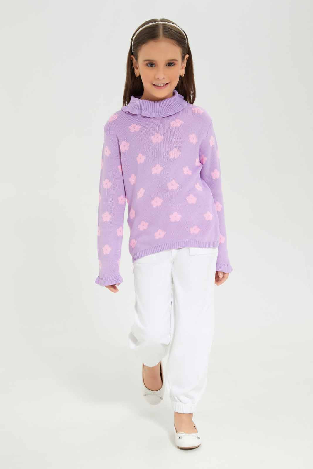 Redtag-Girls-Lilac-Pullover-Category:Pullovers,-Colour:Lilac,-Deals:New-In,-Dept:Girls,-Filter:Girls-(2-to-8-Yrs),-GIR-Pullovers,-New-In-GIR-APL,-Non-Sale,-S23A,-Section:Girls-(0-to-14Yrs),-TBL-Girls-2 to 8 Years