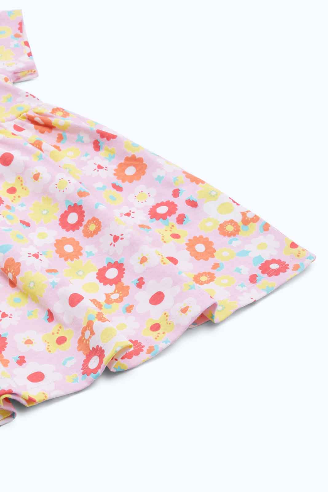 Redtag-Girls-Baby-Pink-Floral-Aop-Dress-Category:Dresses,-Colour:Apricot,-Deals:New-In,-Dept:Girls,-Filter:Infant-Girls-(3-to-24-Mths),-ING-Dresses,-New-In-ING-APL,-Non-Sale,-S23B,-Section:Girls-(0-to-14Yrs),-VLM-Infant-Girls-3 to 24 Months