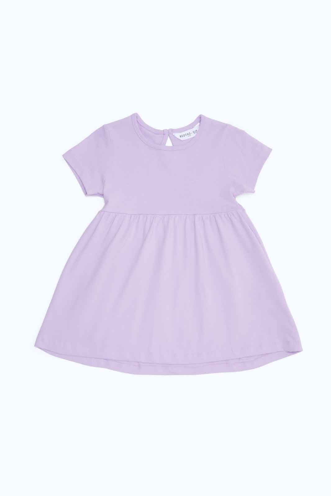 Redtag-Girls-Lilac-Solid-Dress-Category:Dresses,-Colour:Lilac,-Deals:New-In,-Dept:Girls,-Filter:Infant-Girls-(3-to-24-Mths),-ING-Dresses,-New-In-ING-APL,-Non-Sale,-S23B,-Section:Girls-(0-to-14Yrs),-VLM-Infant-Girls-3 to 24 Months