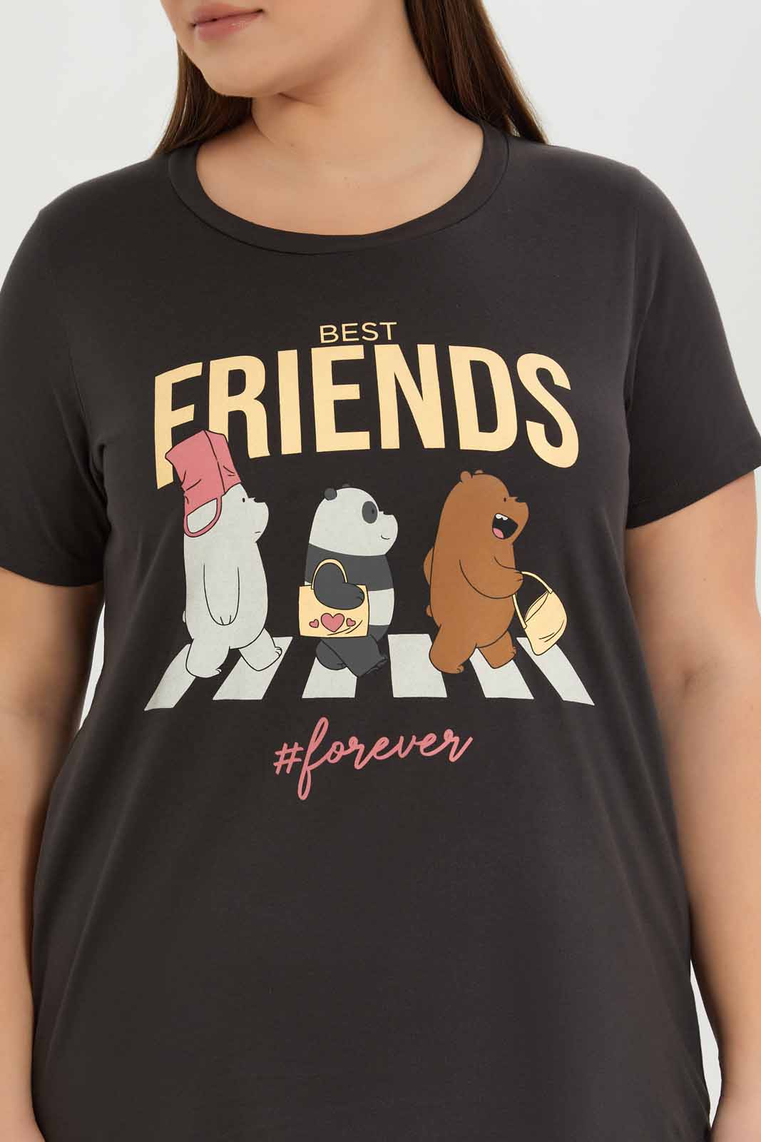 Redtag-Women-Charcoal-Friends-Printed-T-Shirt-Category:T-Shirts,-Colour:Charcoal,-Deals:New-In,-Dept:Ladieswear,-Filter:Plus-Size,-LDP-T-Shirts,-New-In-LDP-APL,-Non-Sale,-S23A,-Section:Women-Women's-