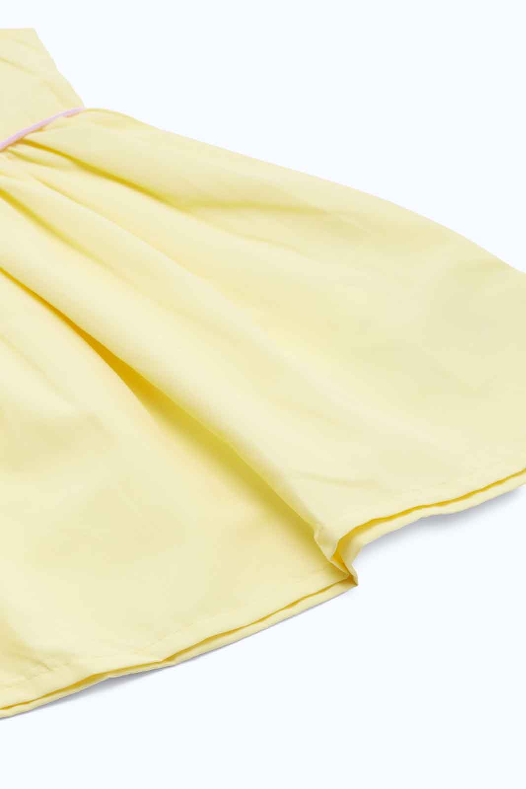 Redtag-Girls-Yellow-Solid-Dress-Category:Dresses,-Colour:Yellow,-Deals:New-In,-Dept:Girls,-Filter:Infant-Girls-(3-to-24-Mths),-ING-Dresses,-New-In-ING-APL,-Non-Sale,-S23B,-Section:Girls-(0-to-14Yrs),-VLM-Infant-Girls-3 to 24 Months