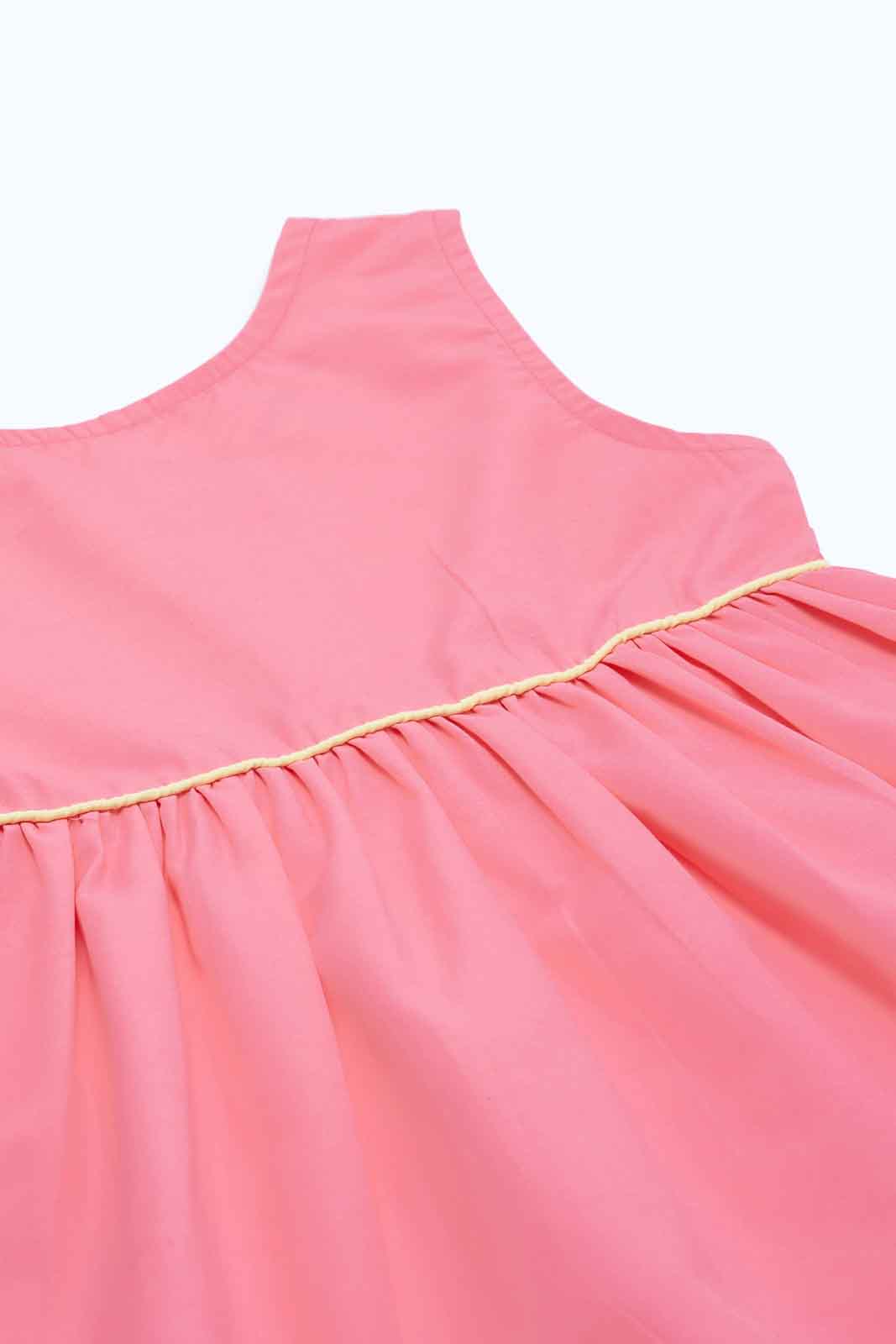 Redtag-Girls-Pink-Solid-Dress-Category:Dresses,-Colour:Apricot,-Deals:New-In,-Dept:Girls,-Filter:Infant-Girls-(3-to-24-Mths),-ING-Dresses,-New-In-ING-APL,-Non-Sale,-S23B,-Section:Girls-(0-to-14Yrs),-VLM-Infant-Girls-3 to 24 Months