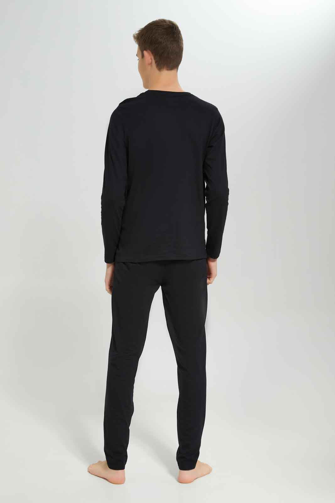 Redtag-Boys-Black-New-York-Nightsuit-BSR-Pyjama-Sets,-Category:Pyjama-Sets,-Colour:Black,-Deals:New-In,-Dept:Boys,-Filter:Senior-Boys-(8-to-14-Yrs),-New-In-BSR-APL,-Non-Sale,-S23A,-Section:Boys-(0-to-14Yrs),-VLM-Senior-Boys-9 to 14 Years