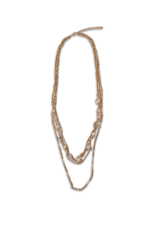 Redtag-Gold-Pearl-Necklace-Category:Jewellery,-Colour:Gold,-Dept:Ladieswear,-Filter:Women's-Accessories,-LEC-Jewellery,-New-In,-New-In-Women-ACC,-Non-Sale,-S23A,-Section:Women-Women-