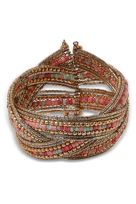 Redtag-Gold-Embelished-Cuff-Category:Jewellery,-Colour:Gold,-Dept:Ladieswear,-Filter:Women's-Accessories,-New-In,-New-In-Women-ACC,-Non-Sale,-S23A,-Section:Women,-Women-Jewellery-Women-
