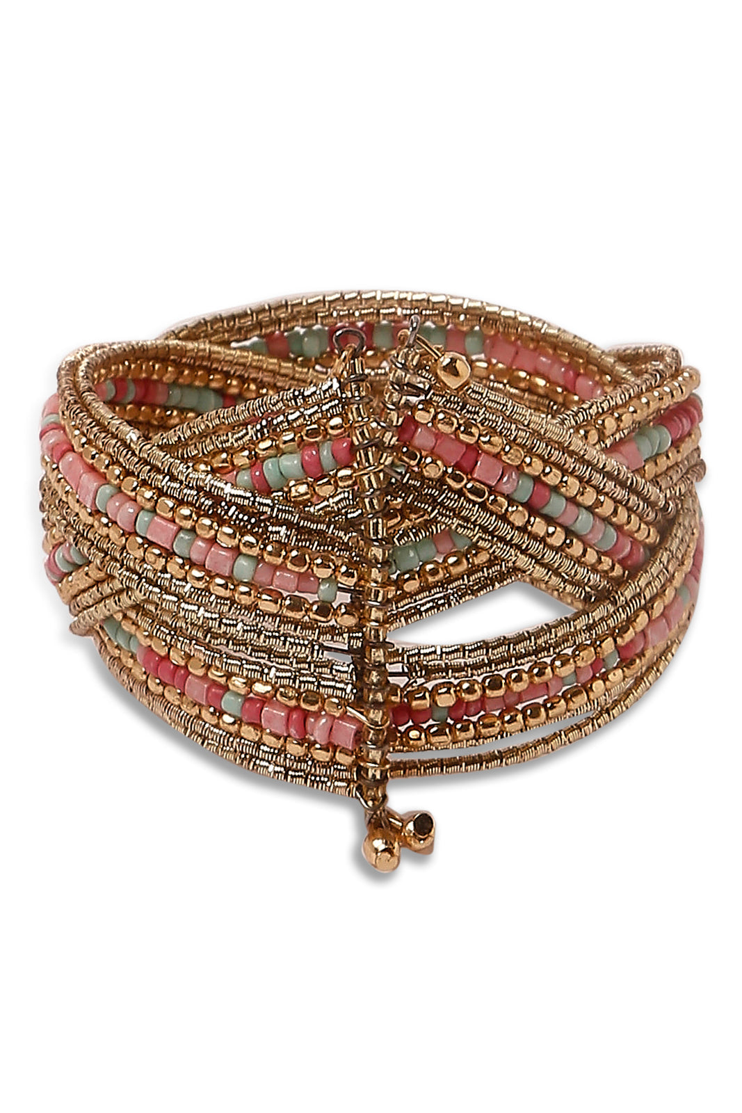 Redtag-Gold-Embelished-Cuff-Category:Jewellery,-Colour:Gold,-Dept:Ladieswear,-Filter:Women's-Accessories,-New-In,-New-In-Women-ACC,-Non-Sale,-S23A,-Section:Women,-Women-Jewellery-Women-