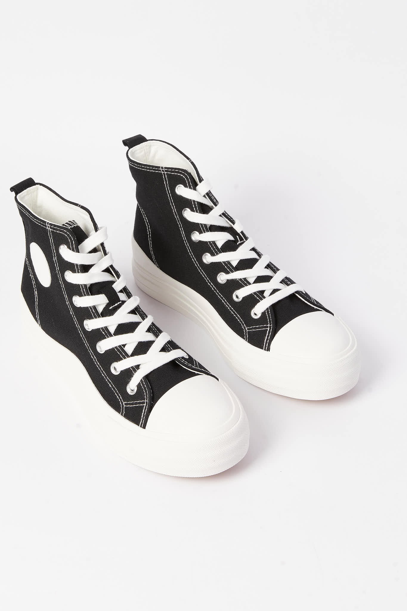Redtag-Black-Lace-Up-High-Top-Category:Trainers,-Colour:Black,-Deals:New-In,-Filter:Women's-Footwear,-N/A,-New-In-Women-FOO,-Non-Sale,-S23A,-Section:Women,-Women-Trainers-Women's-