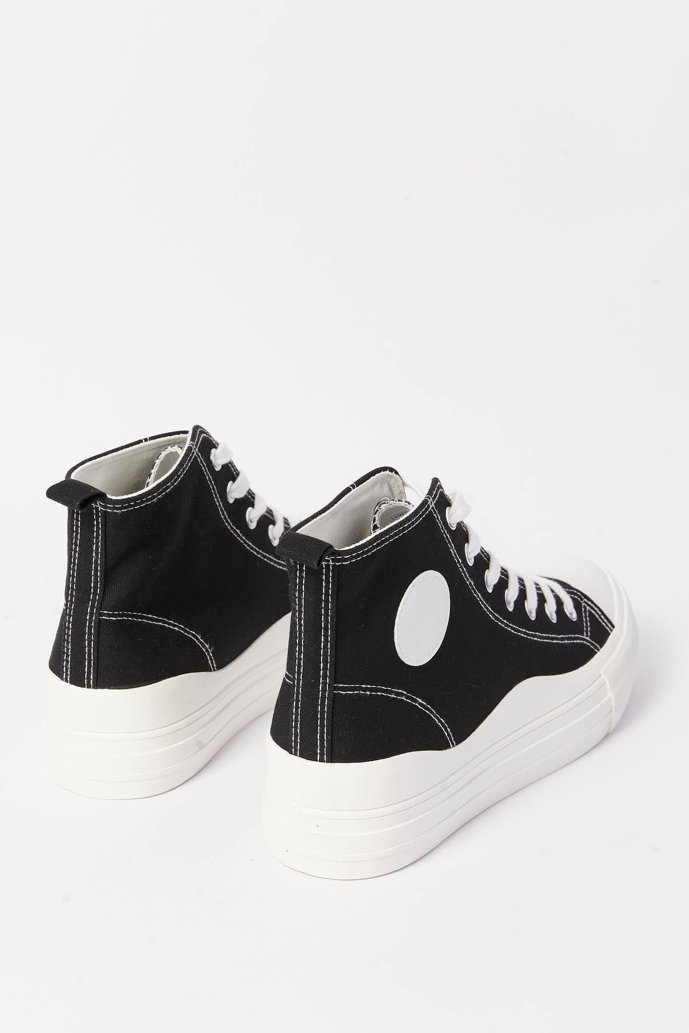 Redtag-Black-Lace-Up-High-Top-Category:Trainers,-Colour:Black,-Deals:New-In,-Filter:Women's-Footwear,-N/A,-New-In-Women-FOO,-Non-Sale,-S23A,-Section:Women,-Women-Trainers-Women's-