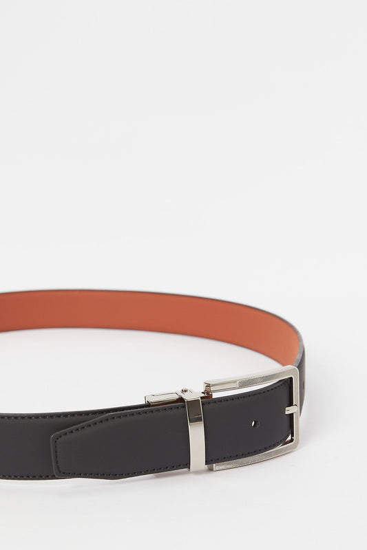 Redtag-Black-And-Tan-Belt-With-Twist-Buckle-Category:Belts,-Colour:Assorted,-Deals:New-In,-Dept:Menswear,-Filter:Men's-Accessories,-H1:ACC,-H2:GEN,-H3:MEA,-H4:FAA,-Men-Belts,-New-In,-New-In-Men-ACC,-Non-Sale,-S23A,-Season:S23B,-Section:Men-Men's-