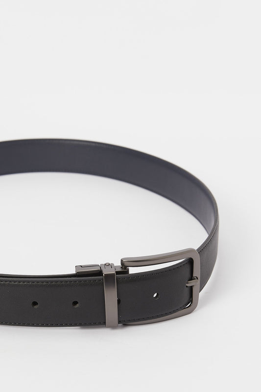 Redtag-Black-And-Navy-Belt-With-Twist-Buckle-Category:Belts,-Colour:Assorted,-Deals:New-In,-Dept:Menswear,-Filter:Men's-Accessories,-H1:ACC,-H2:GEN,-H3:MEA,-H4:FAA,-Men-Belts,-New-In,-New-In-Men-ACC,-Non-Sale,-S23A,-Season:S23B,-Section:Men-Men's-