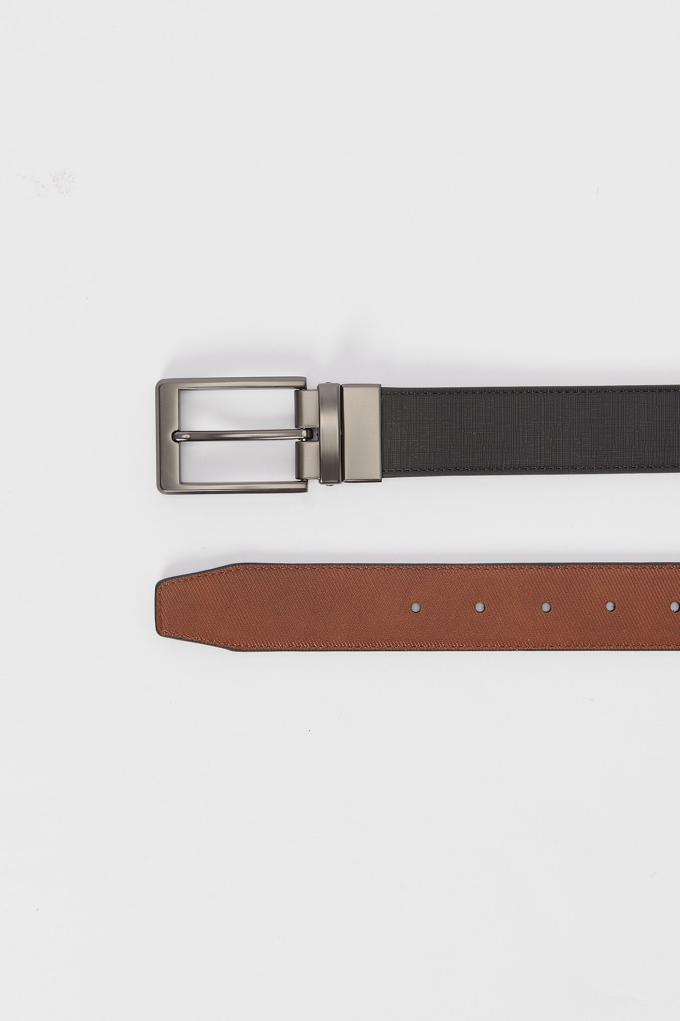 Redtag-Black-And-Brown-Belt-With-Twist-Buckle-Category:Belts,-Colour:Assorted,-Deals:New-In,-Dept:Menswear,-Filter:Men's-Accessories,-H1:ACC,-H2:GEN,-H3:MEA,-H4:FAA,-Men-Belts,-New-In,-New-In-Men-ACC,-Non-Sale,-S23A,-Season:S23B,-Section:Men-Men's-