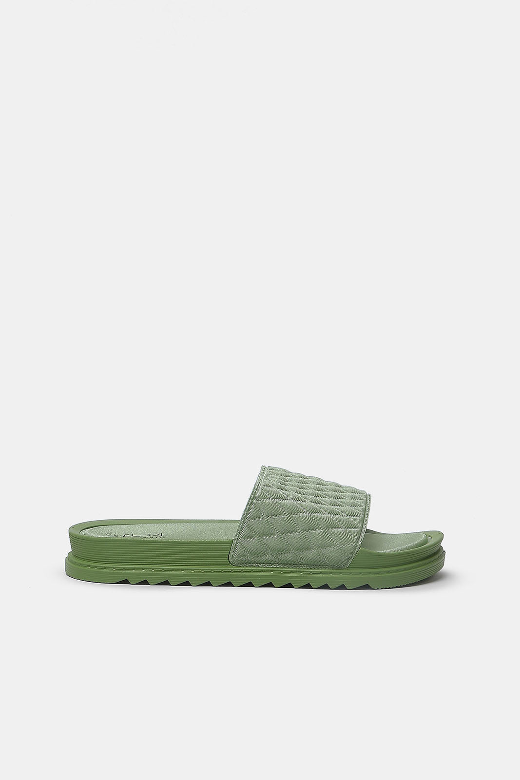 Redtag-Women-Green-Embossed-Slide-Category:Flip-Flops,-Colour:Green,-Deals:New-In,-Filter:Women's-Footwear,-N/A,-New-In-Women-FOO,-Non-Sale,-S23A,-Section:Women,-Women-Flip-Flops-Women's-