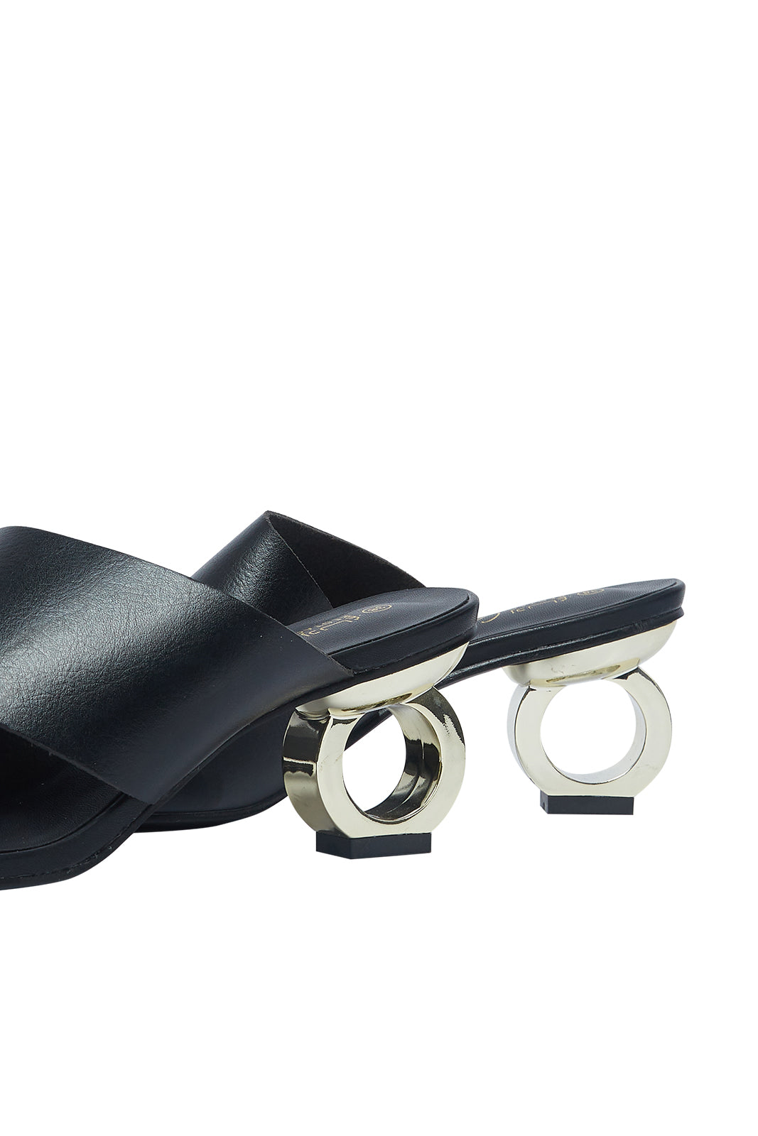 Redtag-Black-Toe-Post-Mule-With-Gold-Heel-Category:Sandals,-Colour:Black,-Deals:New-In,-Filter:Women's-Footwear,-LEC-Sandals,-N/A,-New-In-Women-FOO,-Non-Sale,-S23A,-Section:Women-Women's-