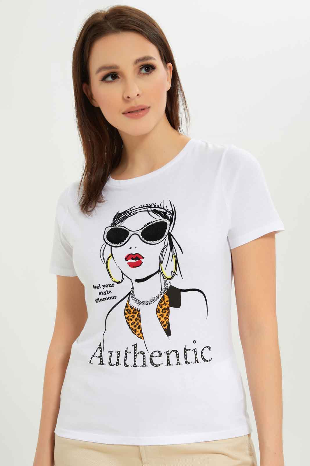 Redtag-Women-White-Unique-Lady-Embellished-T-Shirt-Category:T-Shirts,-Colour:White,-Deals:New-In,-Dept:Ladieswear,-Filter:Women's-Clothing,-New-In-Women-APL,-Non-Sale,-S23A,-Section:Women,-TBL,-Women-T-Shirts-Women's-